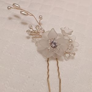 Floral Bridal Wedding Hair Pin Gold